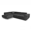 A dark gray sectional sofa with a chaise lounge on a white background. Produktbild-Vorschau