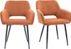 Miliboo - Stühle aus Cordstoff in Terracotta und schwarzem Produktbild-Vorschau 1