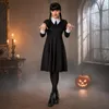 Horror Wendy Kostüm Damen – schwarzes Kleid mit weißem Produktbild-Vorschau 1