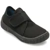 A black children's shoe with velcro straps. Podgląd zdjęcia produktu