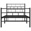 Bettgestell mit Kopf- und Fußteil Metall Schwarz 90x190 cm Produktbild-Vorschau 4