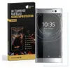 A product box for a screen protector is shown next to a smartphone with the screen protector applied. Produktbild-Vorschau