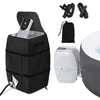 A product shot showing a black cover for a hot tub heater, along with accessories and a hot tub. Produktbild-Vorschau