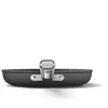 A close-up, side view of a black frying pan with a silver handle. Produktbild-Vorschau