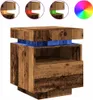 vidaXL Table de nuit avec lampes LED imitation vieux bois Voir les images du produit 2