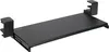 A black keyboard tray with clamp mounts on a white background. Produktbild-Vorschau