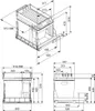 Technical drawings with dimensions of a waste bin system. Podgląd zdjęcia produktu