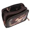 A brown wallet with a colorful artistic design on the front, shown open. Anteprima dell’immagine prodotto