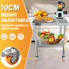 JOIEYOU Servierwagen Edelstahl Rolltisch 61x46x85cm Küche Produktbild-Vorschau 4