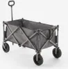 A gray foldable garden wagon with four black wheels and a black handle is shown against a white background. Produktbild-Vorschau