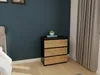 Komoda - 3 zásuvky - 70 cm - Černá - Dub Craft Gold - Náhled obrázku produktu 4