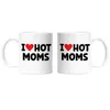 I Love hot Moms Tasse Weiß Lustig Witzig Herz Love Produktbild-Vorschau 3