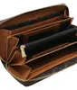A close-up view of the interior of a brown L.CREDI wallet. Anteprima dell’immagine prodotto