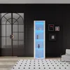 OKWISH Vitrine Haute Avec LED Intégrée, 3 Étagères En Verre Voir les images du produit 2
