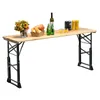 GOPLUS Bierzelttisch Höhenverstellbar, 168,5 cm Biertisch Produktbild-Vorschau 1