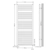 A technical drawing of a radiator with dimensions and measurements. Náhled obrázku produktu