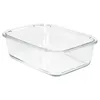 A clear glass food storage container with a clear lid. Produktbild-Vorschau