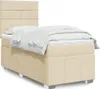 vidaXL Boxspringbett mit Matratze Creme 100x200 cm Stoff Produktbild-Vorschau 2