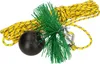 A chimney sweep brush set with a rope and weight is laid out on a white background. Produktbild-Vorschau