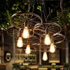 Vintage metalowy 6-kołowy żyrandol lampa sufitowa do salonu Podgląd zdjęcia produktu 2