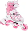 A pair of pink and white children's inline skates. Produktbild-Vorschau