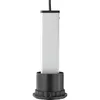A close-up, studio shot of a black and silver power strip tower against a white background. Produktbild-Vorschau