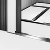 Close-up view of the sliding door and floor frame of a metal garden shed. Náhľad obrázku produktu
