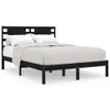 The Living Store Massivholzbett Schwarz Kiefer 200x200 cm Produktbild-Vorschau 2
