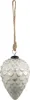 Clayre & Eef Weihnachtskugel Ø 10 cm Silberfarbig Weiß Glas Produktbild-Vorschau 2