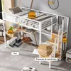 Łóżko piętrowe Merax loft 90×200 cm z biurkiem i szafą, Podgląd zdjęcia produktu 3