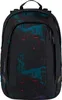 A black backpack with a colorful abstract pattern. Produktbild-Vorschau
