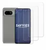 A smartphone and screen protectors are displayed against a white background. Produktbild-Vorschau