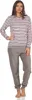Edler Damen Frottee Pyjama langarm Schlafanzug mit Bündchen Produktbild-Vorschau 2
