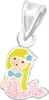Kinderkette 925 Silber Kette: Glitzer Anhänger Halskette Produktbild-Vorschau 1