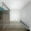 A top-down view of a modern shower enclosure with a white shower tray and glass panels. Produktbild-Vorschau