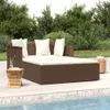 vidaXL Sonnenliege mit Kissen Braun 182x118x63 cm Poly Produktbild-Vorschau 2