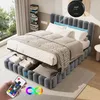 INONEFT Polsterbett 180x200cm mit USB und LED Kopfteil, Produktbild-Vorschau 3