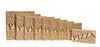 A collection of pizza boxes of decreasing sizes, arranged in a diagonal line against a white background. Produktbild-Vorschau