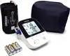 A blood pressure monitor, its cuff, a storage bag, and batteries are arranged on a white background. Anteprima dell’immagine prodotto