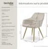 Chaise MARILYN en velours matelassé - taupe/or, Lot de 6 Voir les images du produit 6