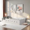 UnboxG Detská posteľ 120x200 cm Biela so zábradlím v tvare Náhľad obrázku produktu 15