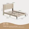 A diagram showing the dimensions of a bed frame with a headboard. Náhľad obrázku produktu
