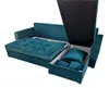 A sectional sofa with storage compartments open, revealing pillows inside. Náhľad obrázku produktu