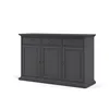 A dark gray sideboard with three doors and three drawers is shown against a white background. Produktbild-Vorschau