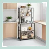 Relaxdays Keukenrek met werkblad, lichtbruin-zwart Productafbeelding-voorbeeld 3