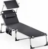 Casaria Chaise longue de jardin Malta Anthracite 210cm Voir les images du produit 1