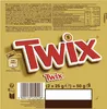 The image shows the back of a Twix chocolate bar packaging, displaying nutritional information and ingredients. Podgląd zdjęcia produktu