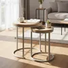 HAKU Beistelltisch Couchtisch 2er Set Eiche hell, Produktbild-Vorschau 6
