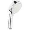 A chrome and white hand shower head is shown against a white background. Anteprima dell’immagine prodotto