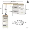 MODFU: Bar tafel, keukenbuffet met 3 lades en een zijplank. Productafbeelding-voorbeeld 7